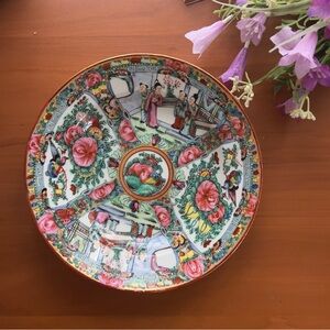 Vintage Hand Painted Plate Decorated In Hong Kong
